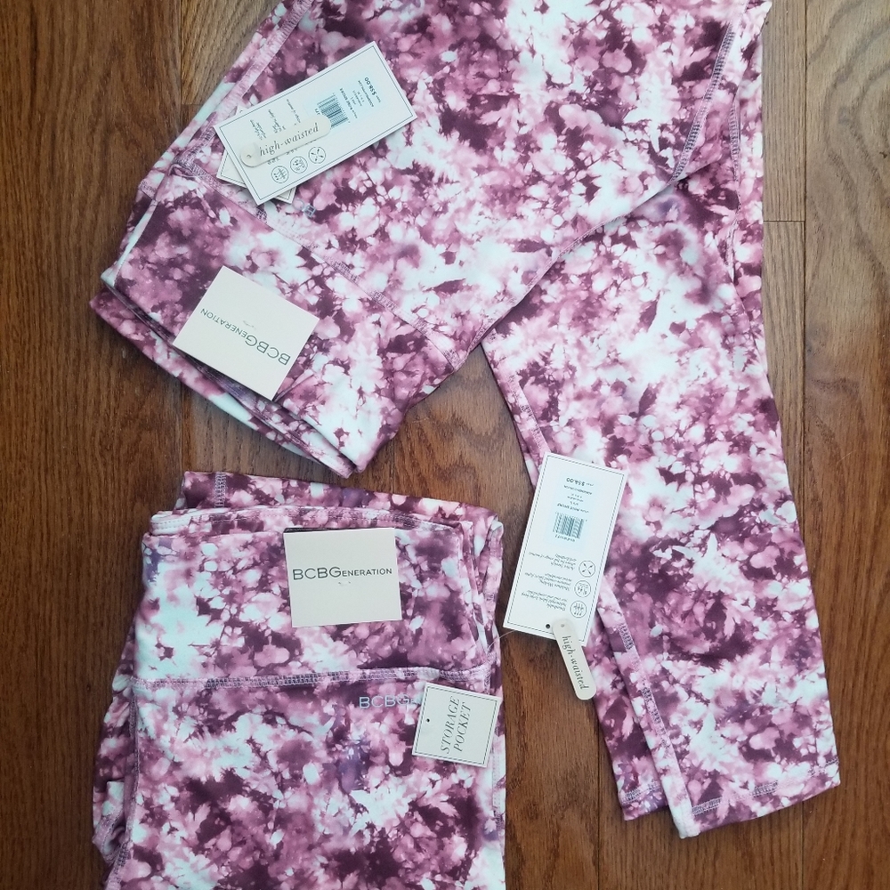 NWT BCBG yoga pants Leggings tie dye pink